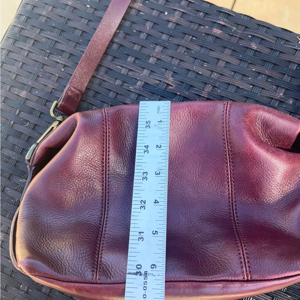 MADEWELL Mini Glasgow Leather Crossbody, red English saddle - Picture 10 of 11